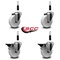 Service Caster 4'' Nylon Wheel Swivel 7/8'' Expanding Stem Caster Set 2 Brakes, 4PK SCC-EX20S414-NYS-2-PLB-2-78 - alternate 3